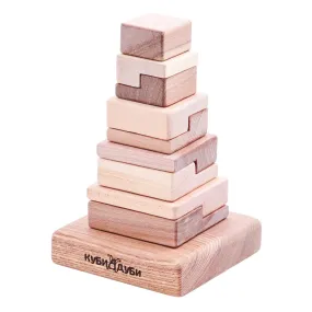 Kubi Dubi Wooden Stacking Puzzle - Techno