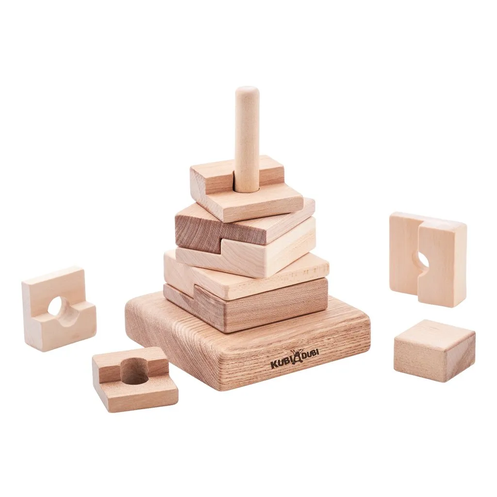 Kubi Dubi Wooden Stacking Puzzle - Techno