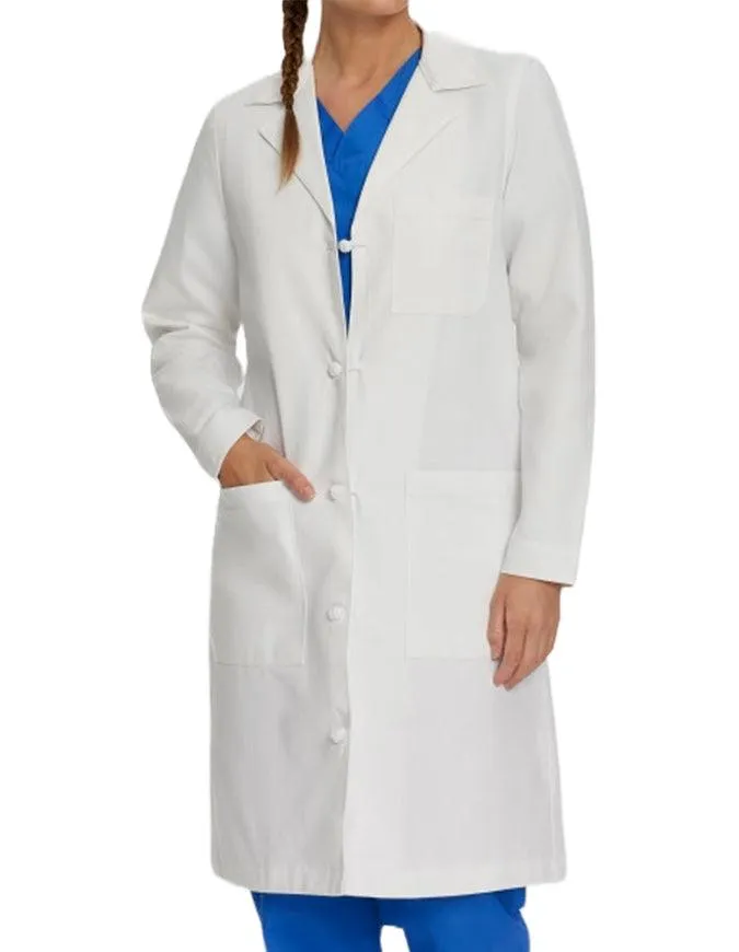 Landau 36.25 Inch Women's Knot Button 100% Cotton Lab Coat