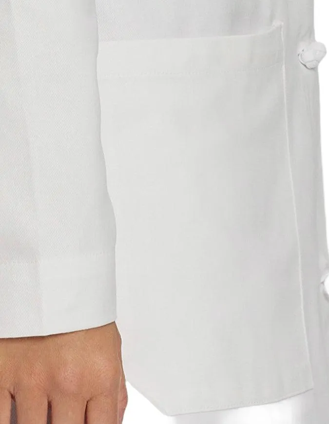 Landau 36.25 Inch Women's Knot Button 100% Cotton Lab Coat