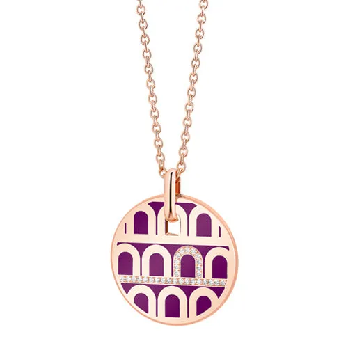 L'Arc de DAVIDOR Pendant GM, 18k Rose Gold with Lacquered Ceramic and Porta Diamonds