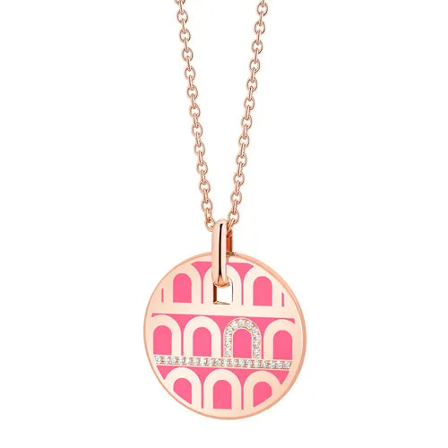 L'Arc de DAVIDOR Pendant GM, 18k Rose Gold with Lacquered Ceramic and Porta Diamonds