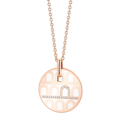 L'Arc de DAVIDOR Pendant GM, 18k Rose Gold with Lacquered Ceramic and Porta Diamonds