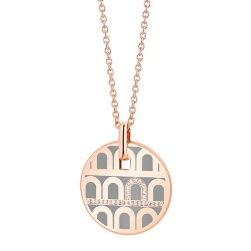 L'Arc de DAVIDOR Pendant GM, 18k Rose Gold with Lacquered Ceramic and Porta Diamonds