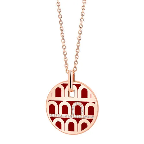 L'Arc de DAVIDOR Pendant GM, 18k Rose Gold with Lacquered Ceramic and Porta Diamonds