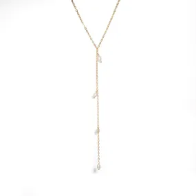 LARIAT TRI PEARL NECKLACE