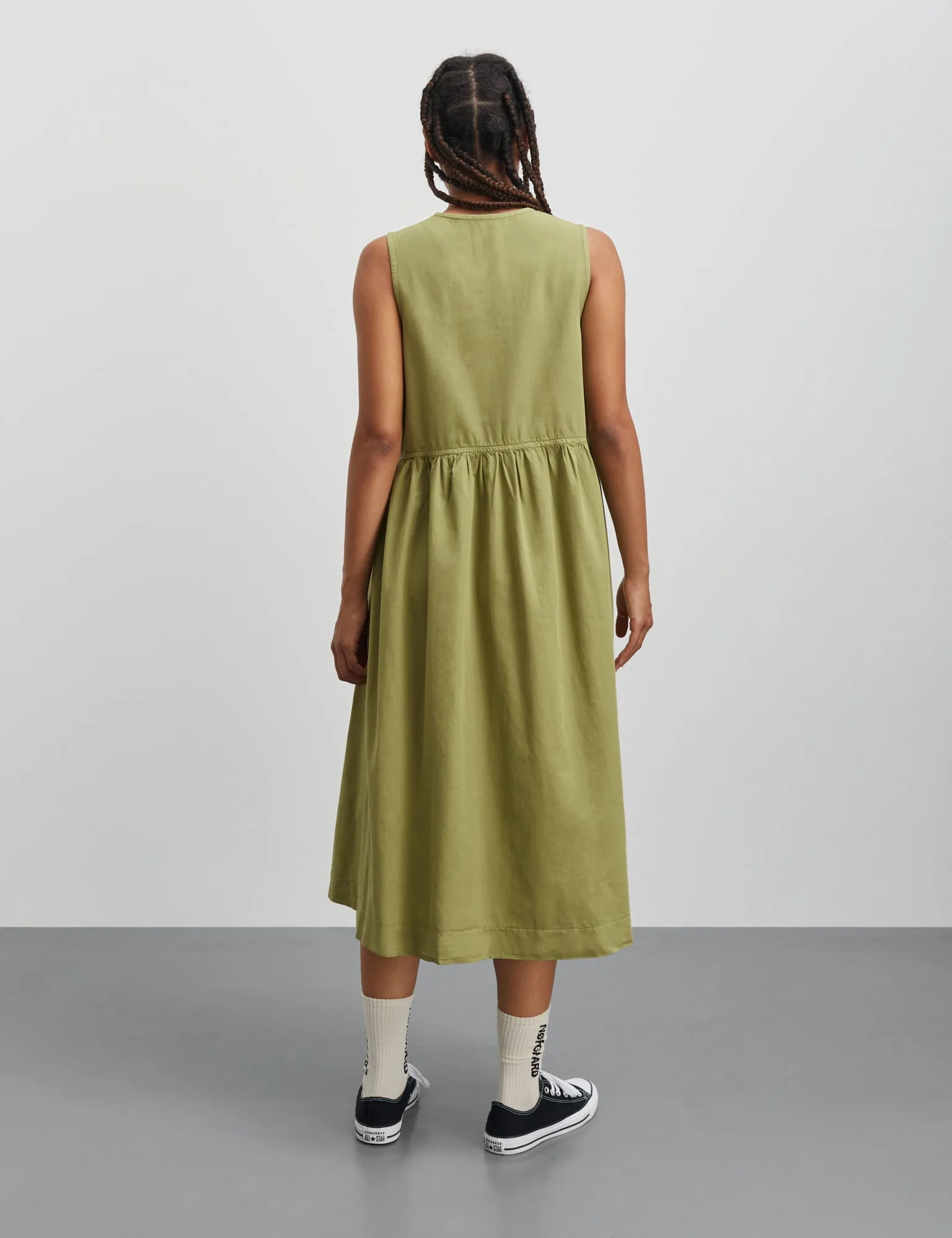 Leo Twill Rody Dress, Mosstone