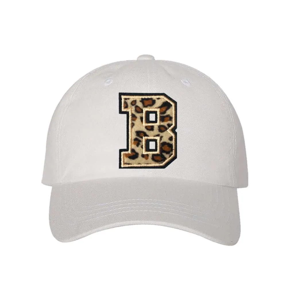 Leopard Initials Patch Baseball Cap