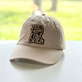 Leopard Initials Patch Baseball Cap