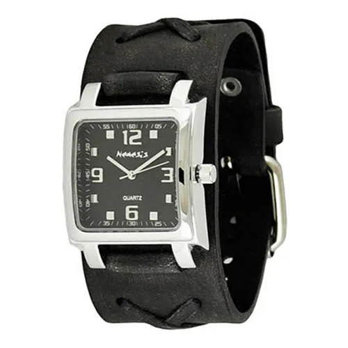 Lite SQ Black Watch with X Distressed Black Leather Cuff