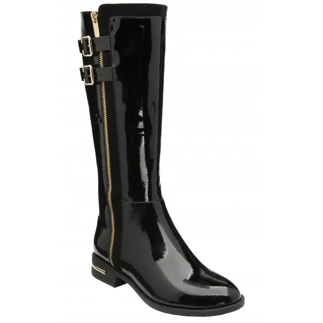 Lotus Louella Patent Boot ULB 308 Black