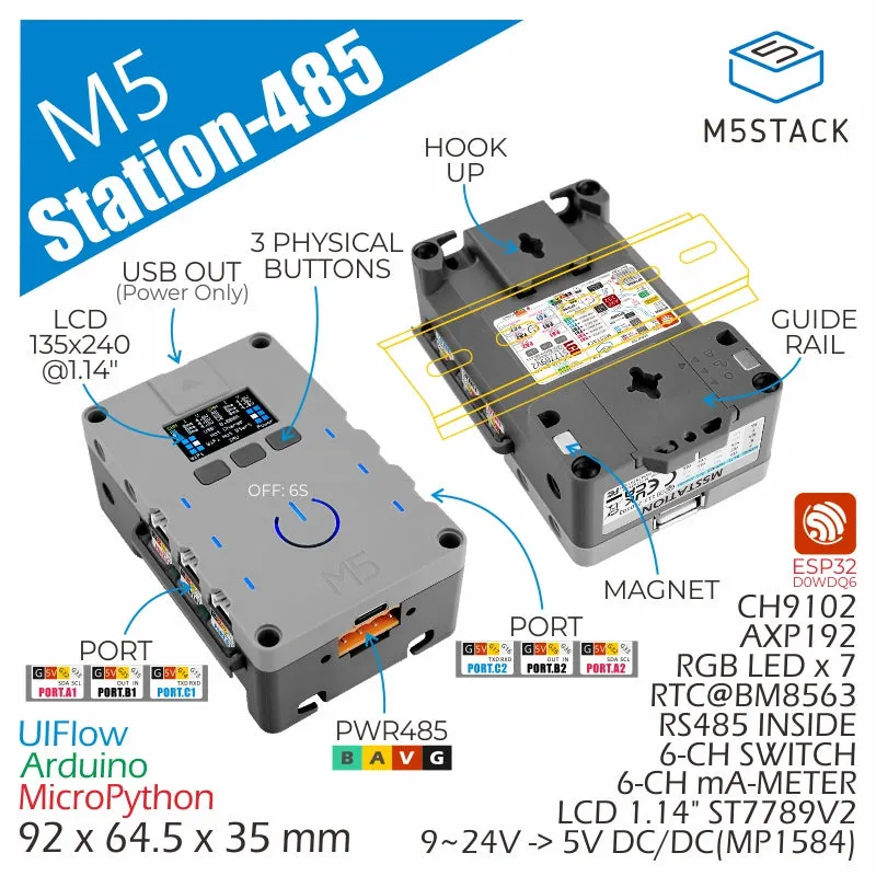 M5Stack Station ESP32 IoT Development Kit (RS485 Version)