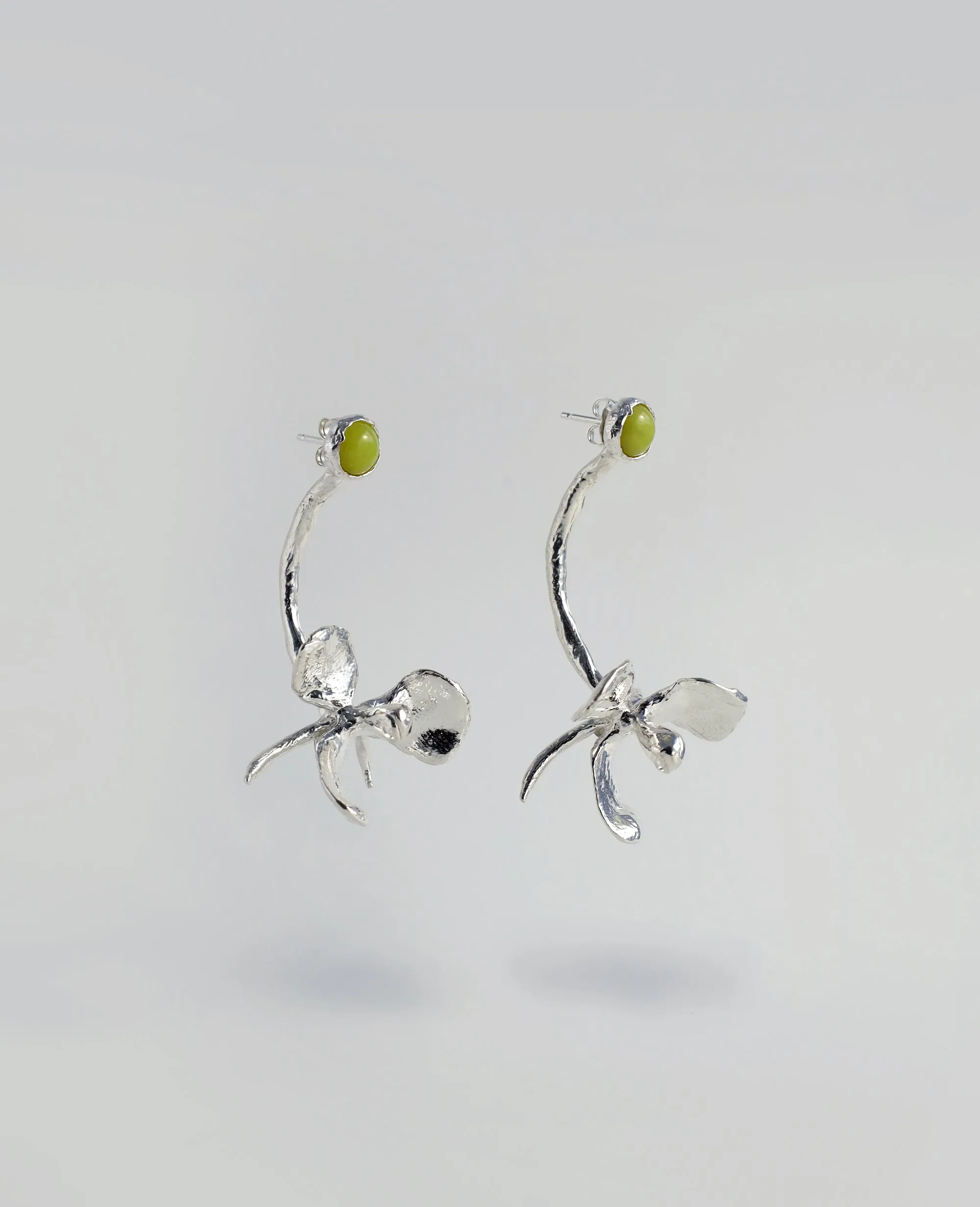 MAGNOLIA DRIP // silver earrings