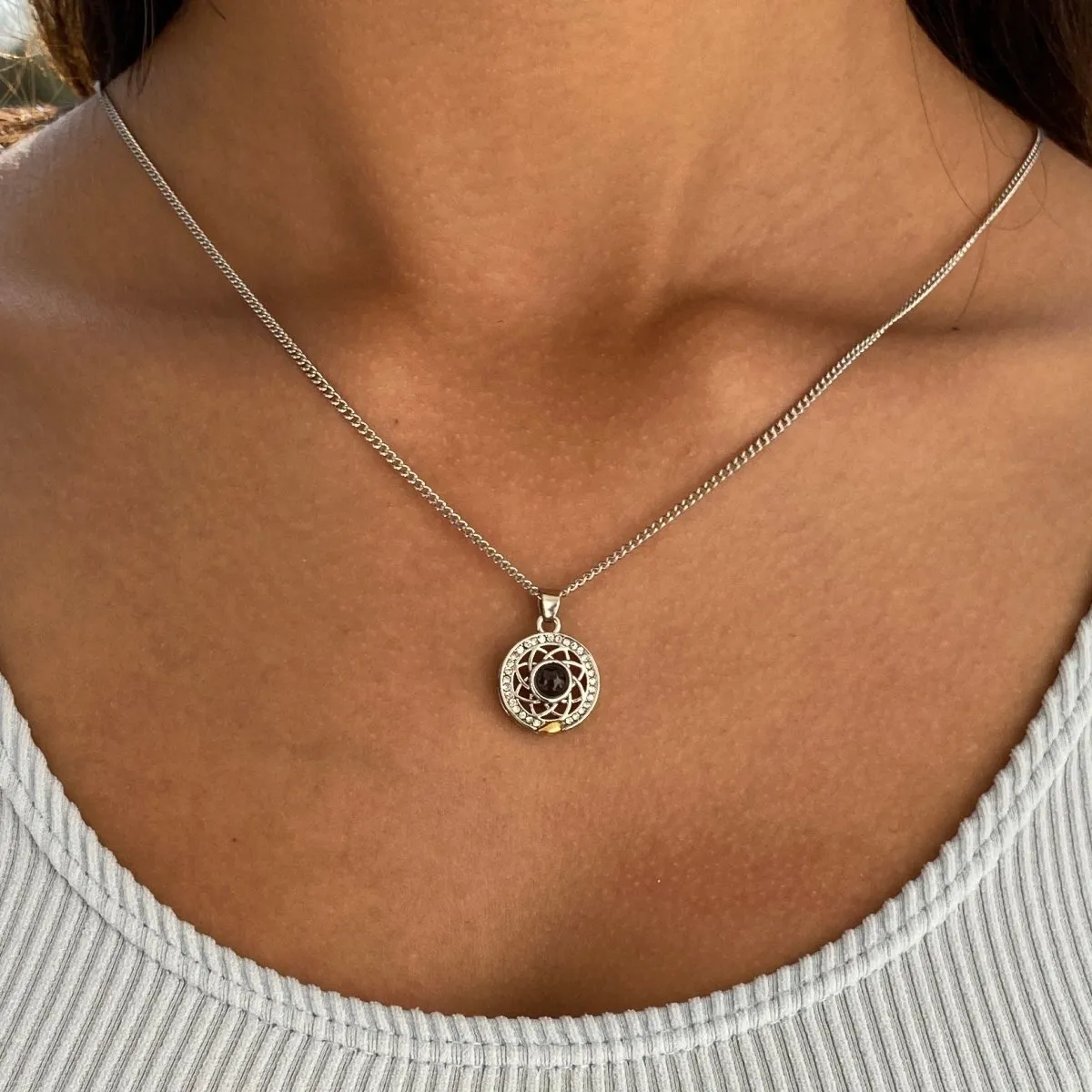 Matching Sun & Moon Necklaces with Secret Projection