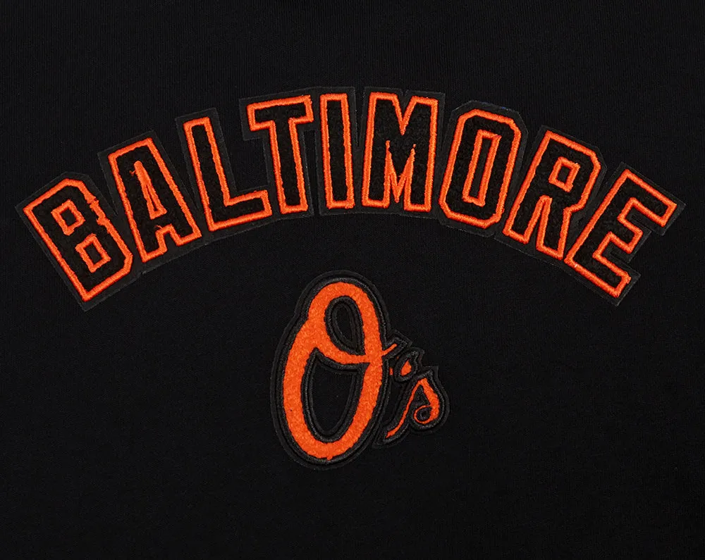 MLB BALTIMORE ORIOLES CLASSIC WOMEN'S FLC CREWNECK (BLACK)