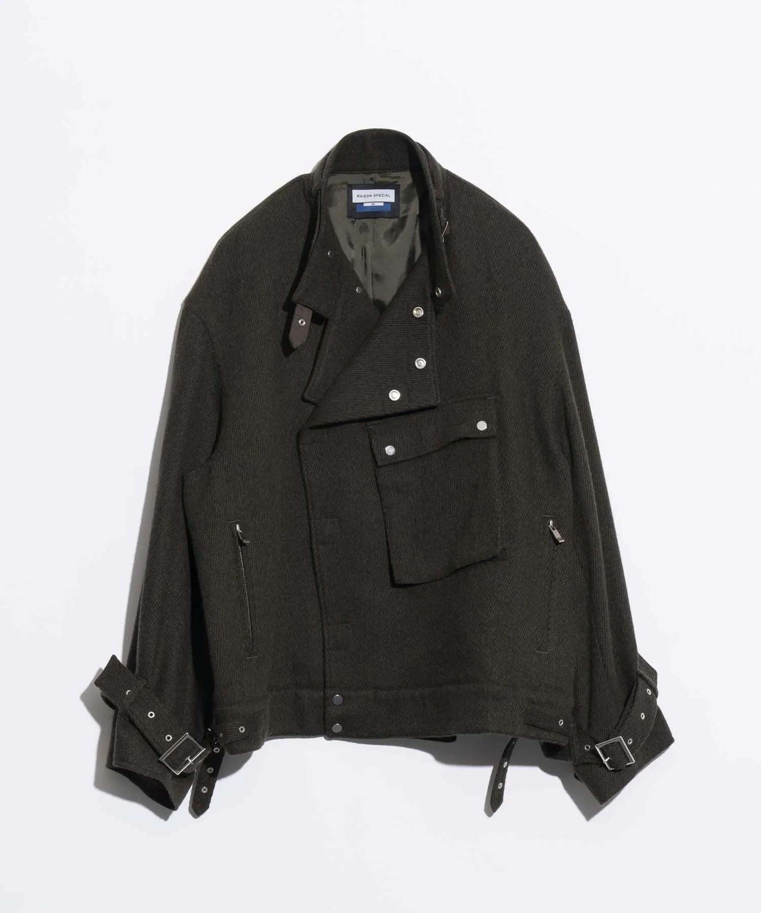 Motor-Cycle Prime-Over Wool Belted Jacket