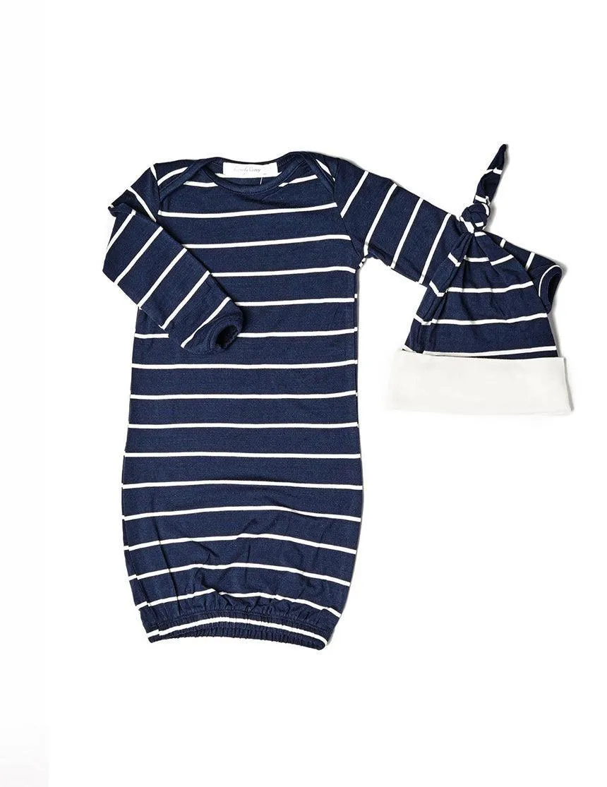 Navy Stripe | Mommy Pajamas & Baby Set