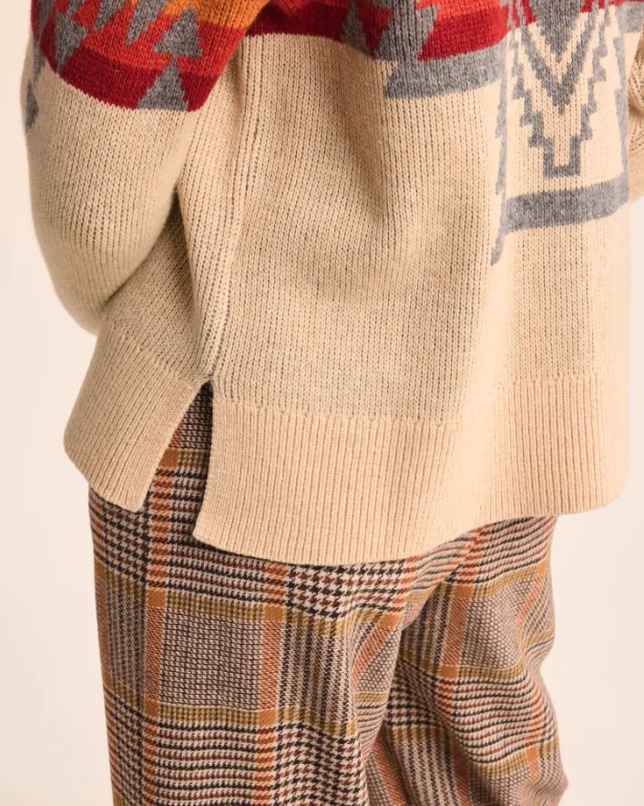 Oversized Graphic Cardigan<br>Vintage Tan Multi