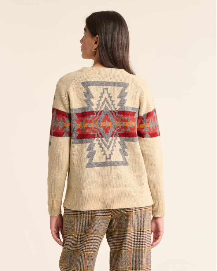 Oversized Graphic Cardigan<br>Vintage Tan Multi