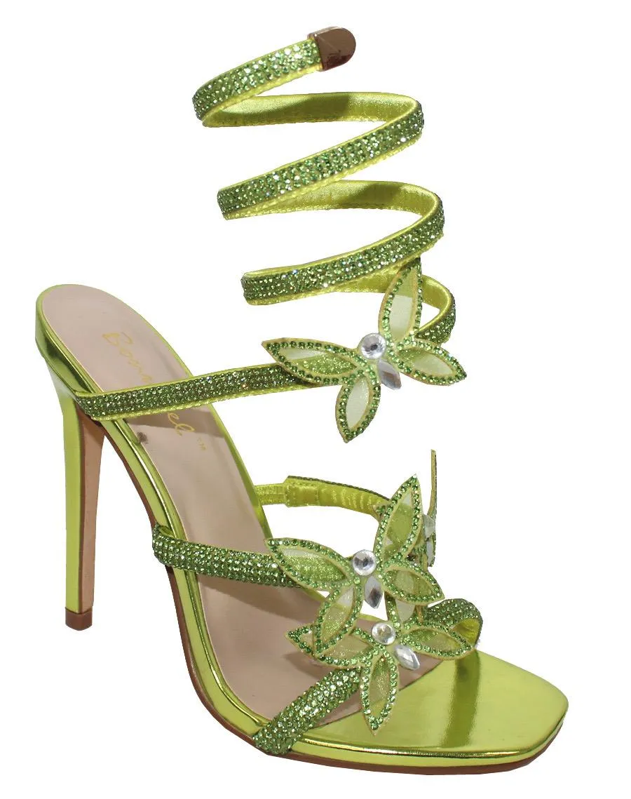 PATRICIA2 - LIGHT GREEN BUTTERFLY HEELS