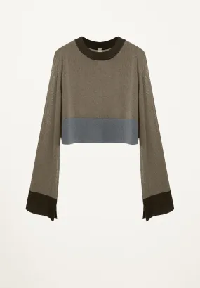 Pippa Cropped Top in Birch/Ash/Black