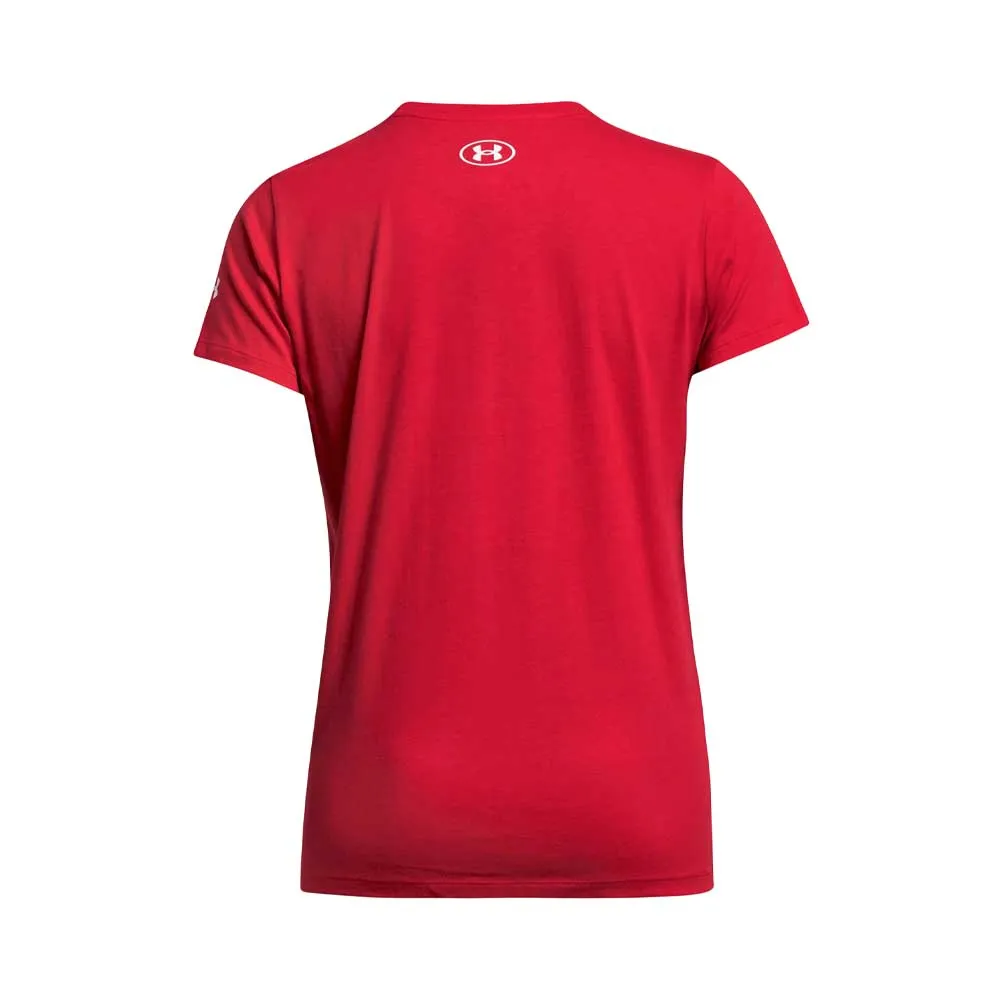 Playera Manga Corta Under Armour para Mujer Athletics SS Rojo