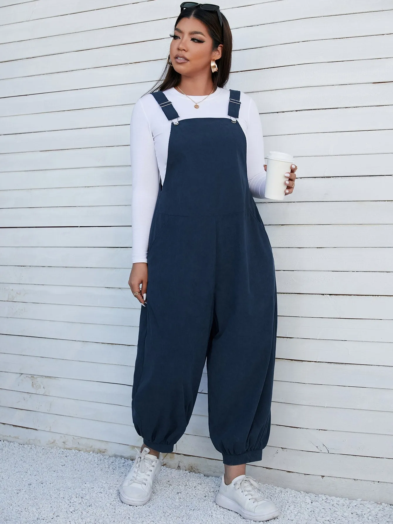 Plus Slant Pocket Overalls Without Tee