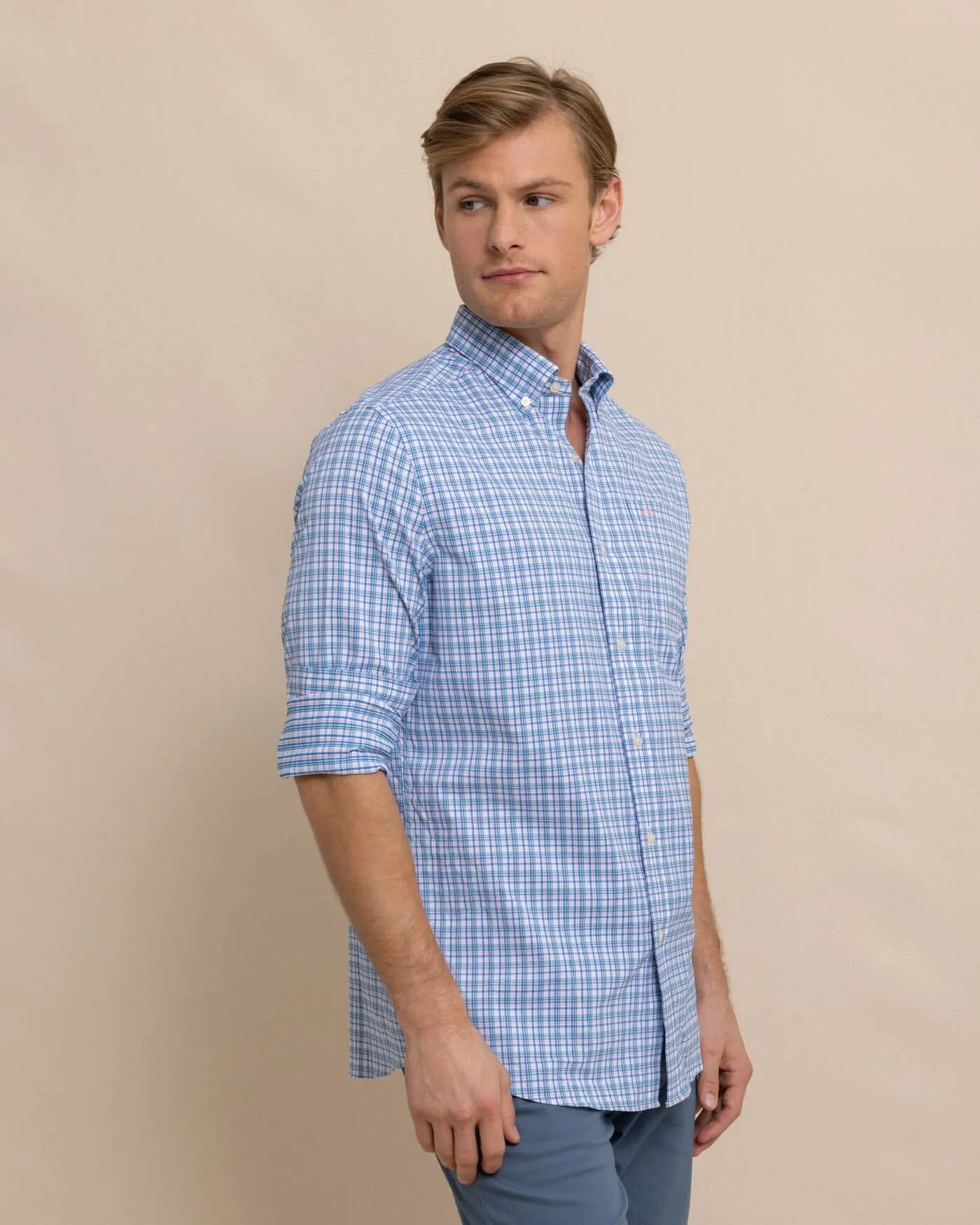 Portsmouth Plaid Intercoastal Long Sleeve Sport Shirt