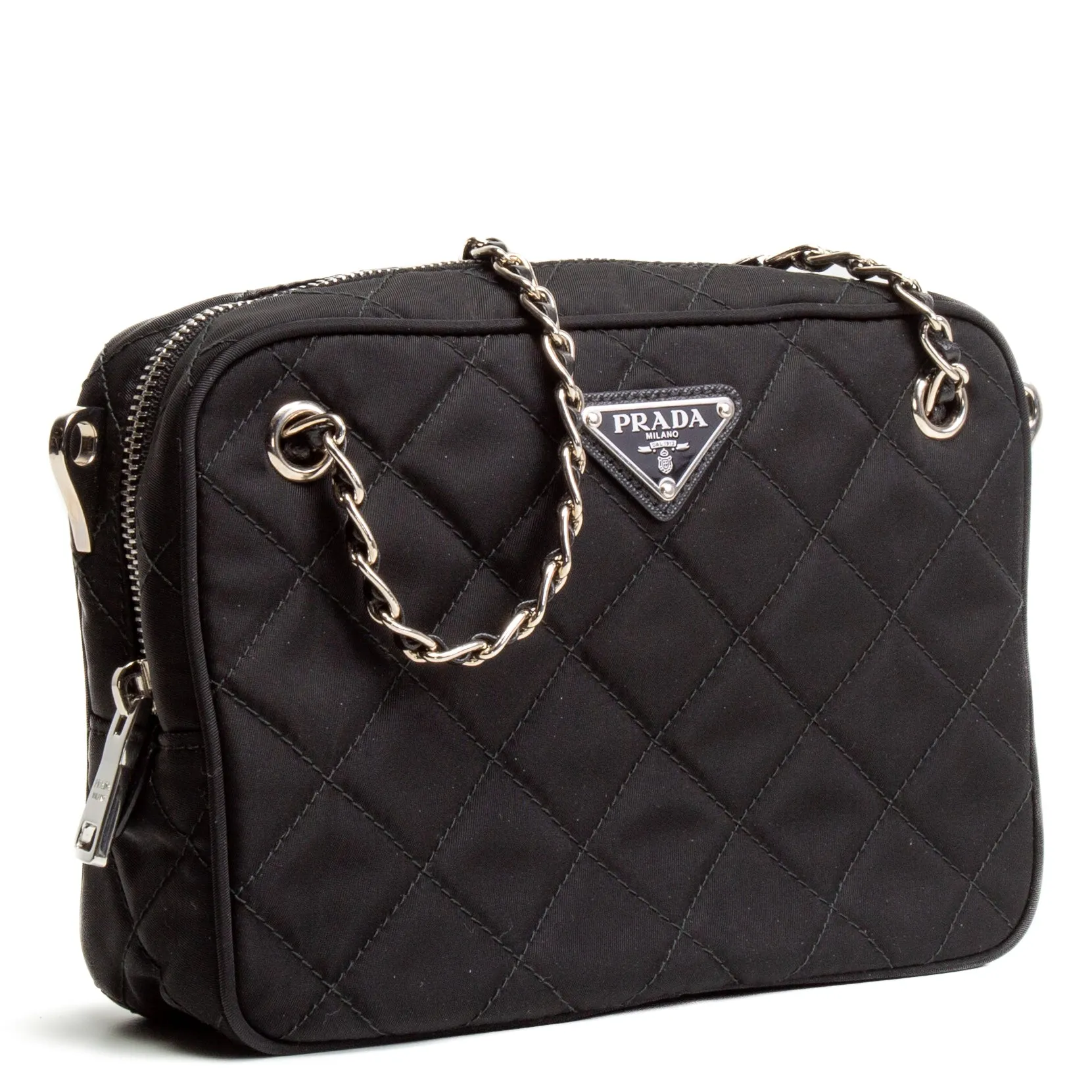 Prada Quilted Nylon Camera Bag- Black