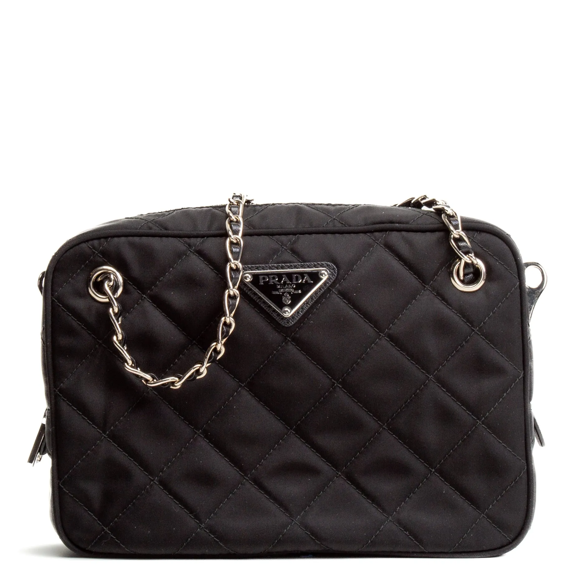 Prada Quilted Nylon Camera Bag- Black