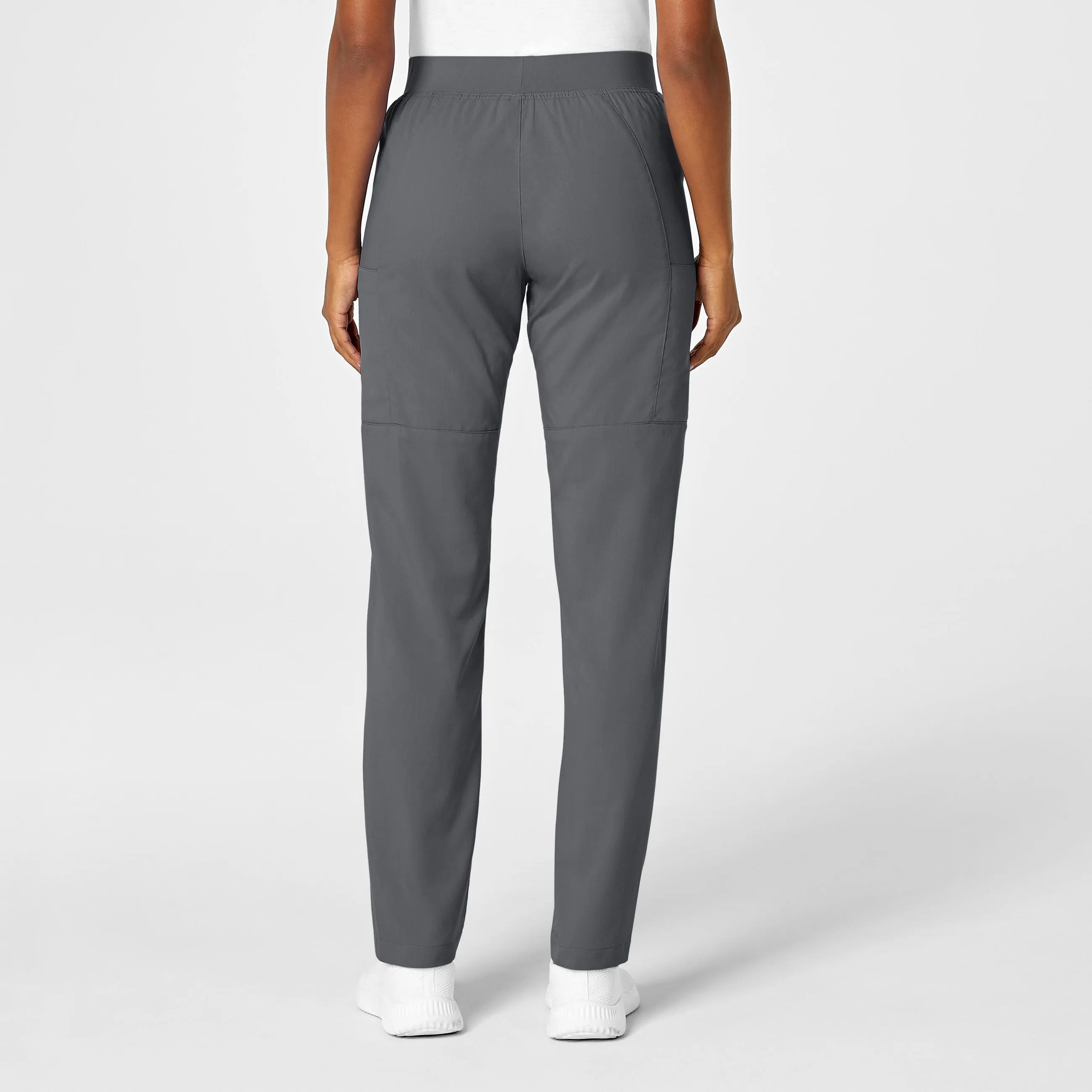 PRO Women's Knit Waist Cargo Scrub Pant - Pewter