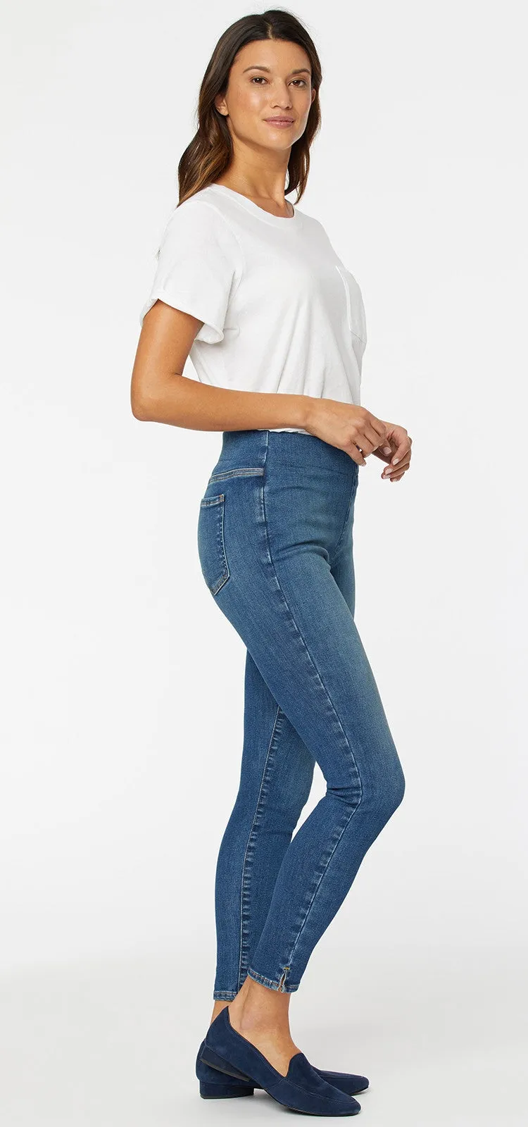 Pull-On Skinny Ankle Mediumblauw SpanSpring™ Denim | Clean Allure