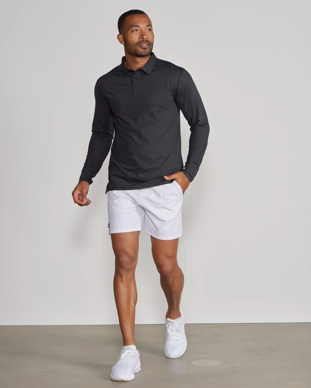 Pulse Long Sleeve Split-Hem Polo