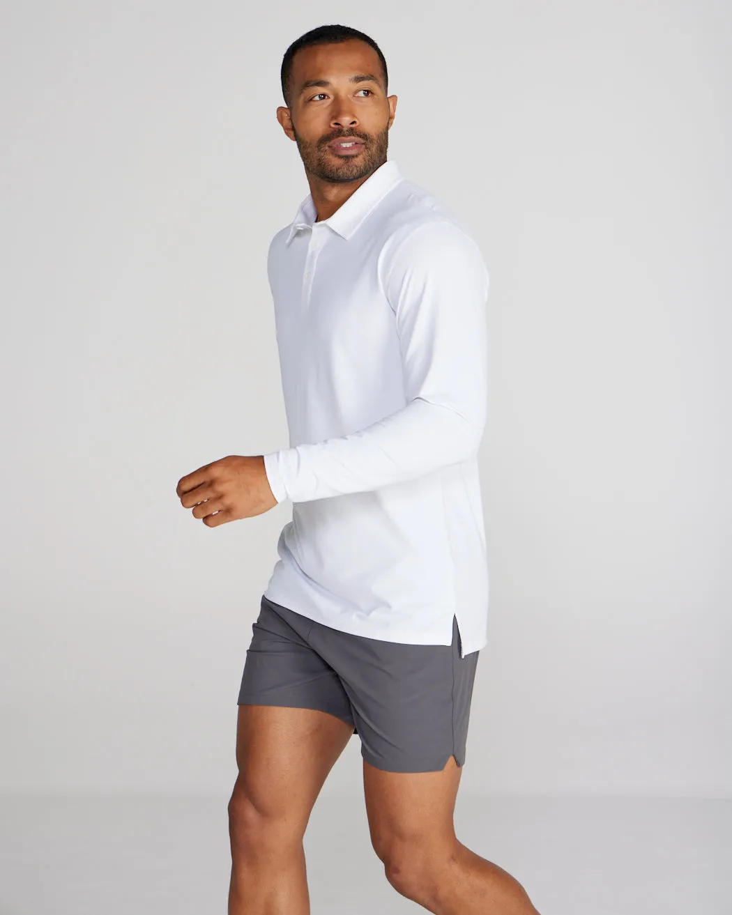 Pulse Long Sleeve Split-Hem Polo