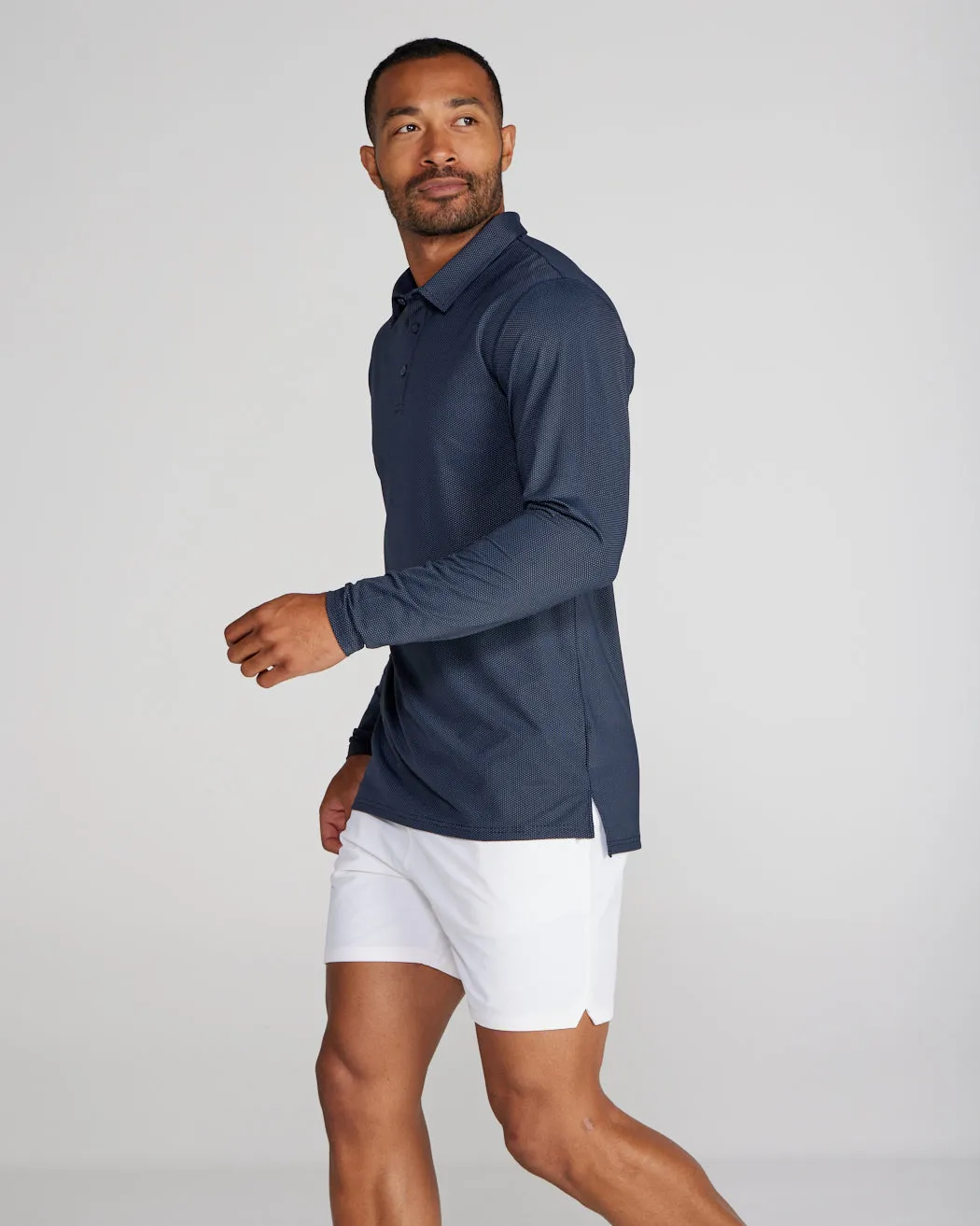 Pulse Long Sleeve Split-Hem Polo