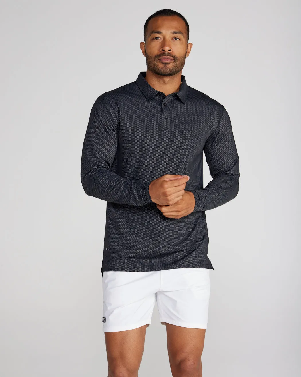 Pulse Long Sleeve Split-Hem Polo