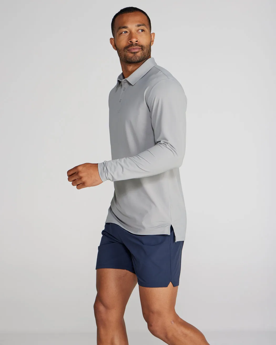 Pulse Long Sleeve Split-Hem Polo