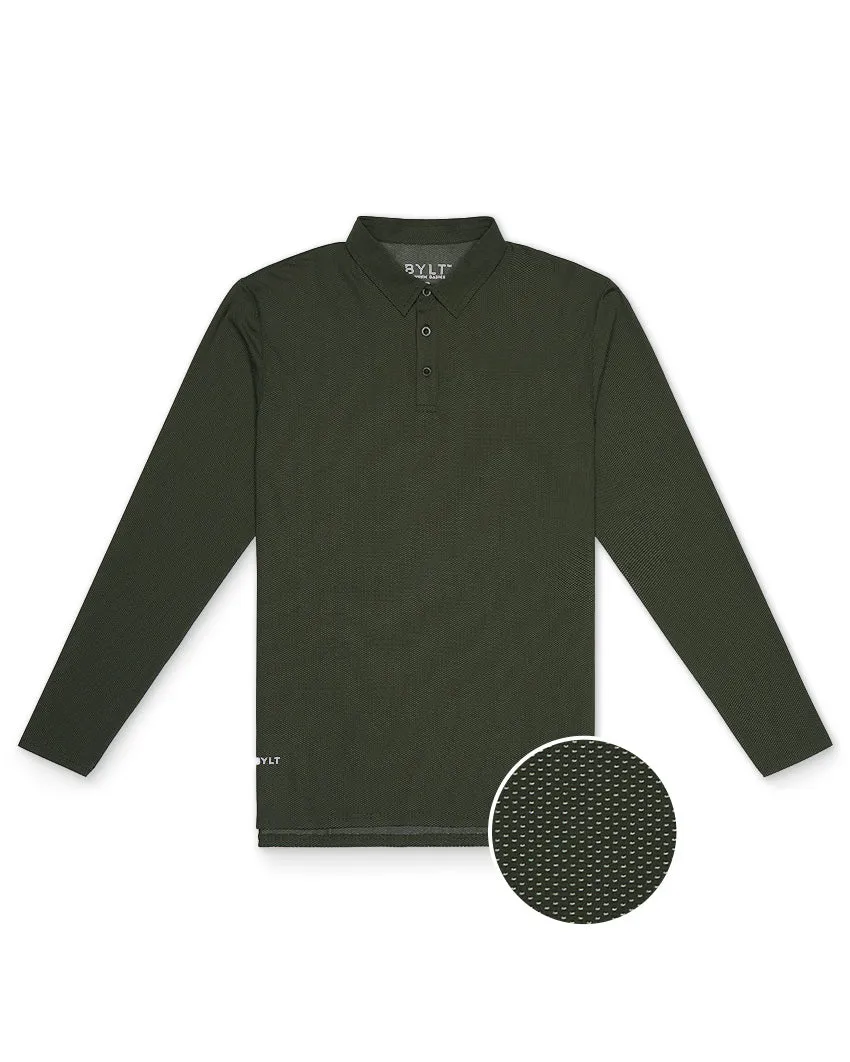 Pulse Long Sleeve Split-Hem Polo