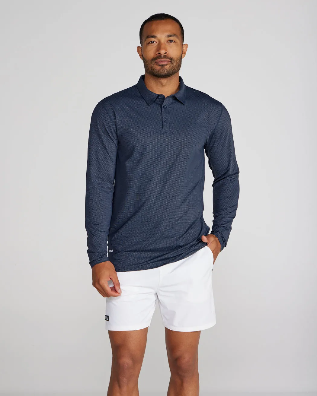 Pulse Long Sleeve Split-Hem Polo