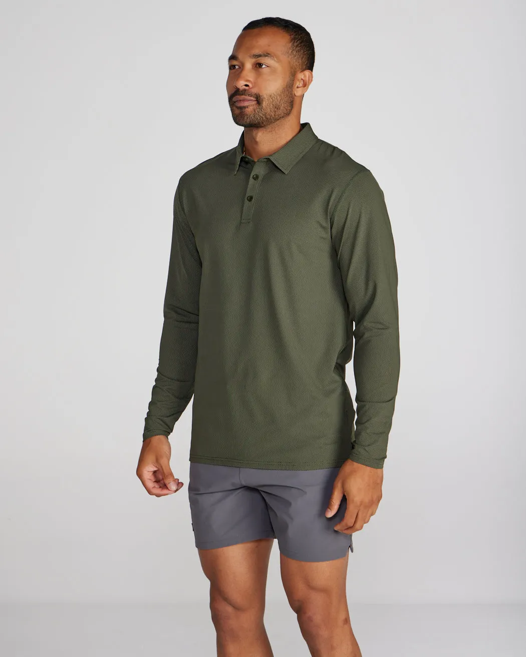 Pulse Long Sleeve Split-Hem Polo