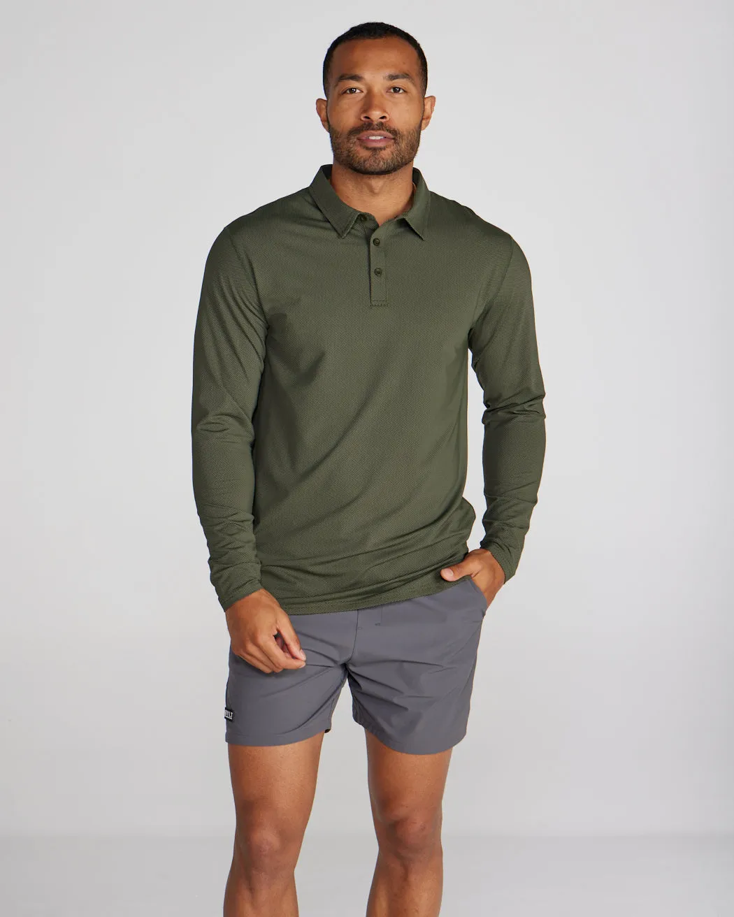 Pulse Long Sleeve Split-Hem Polo