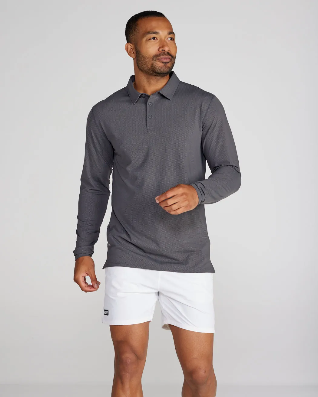 Pulse Long Sleeve Split-Hem Polo