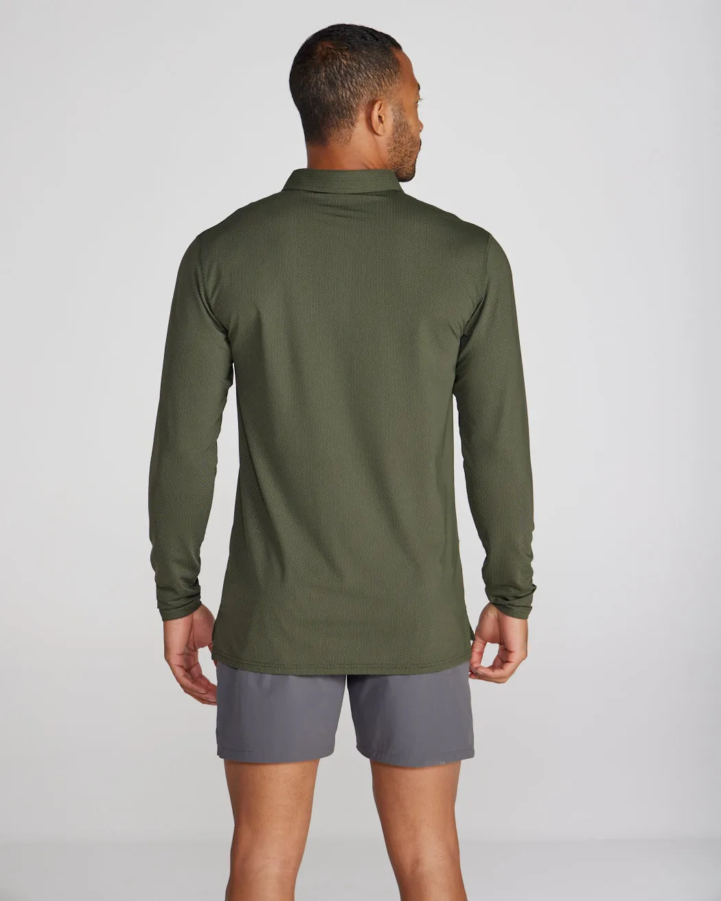 Pulse Long Sleeve Split-Hem Polo