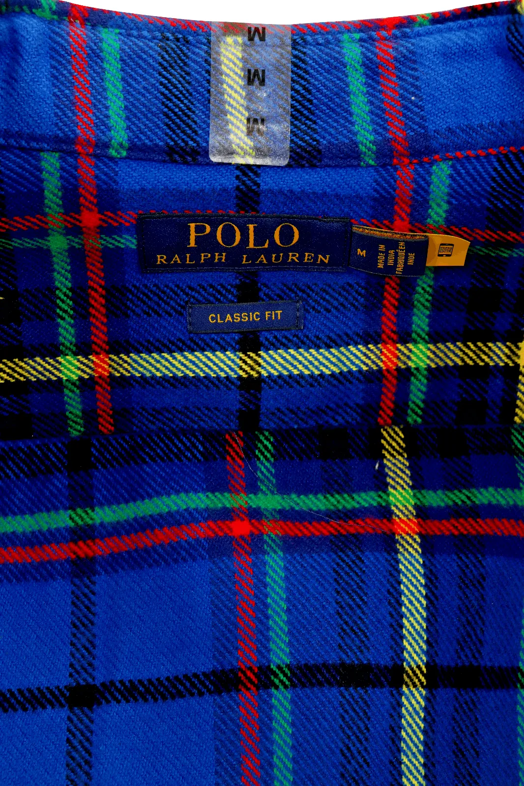 Ralph Lauren Men's Flannel Shirt Blue Plaid Yellow Red L/S (S01)