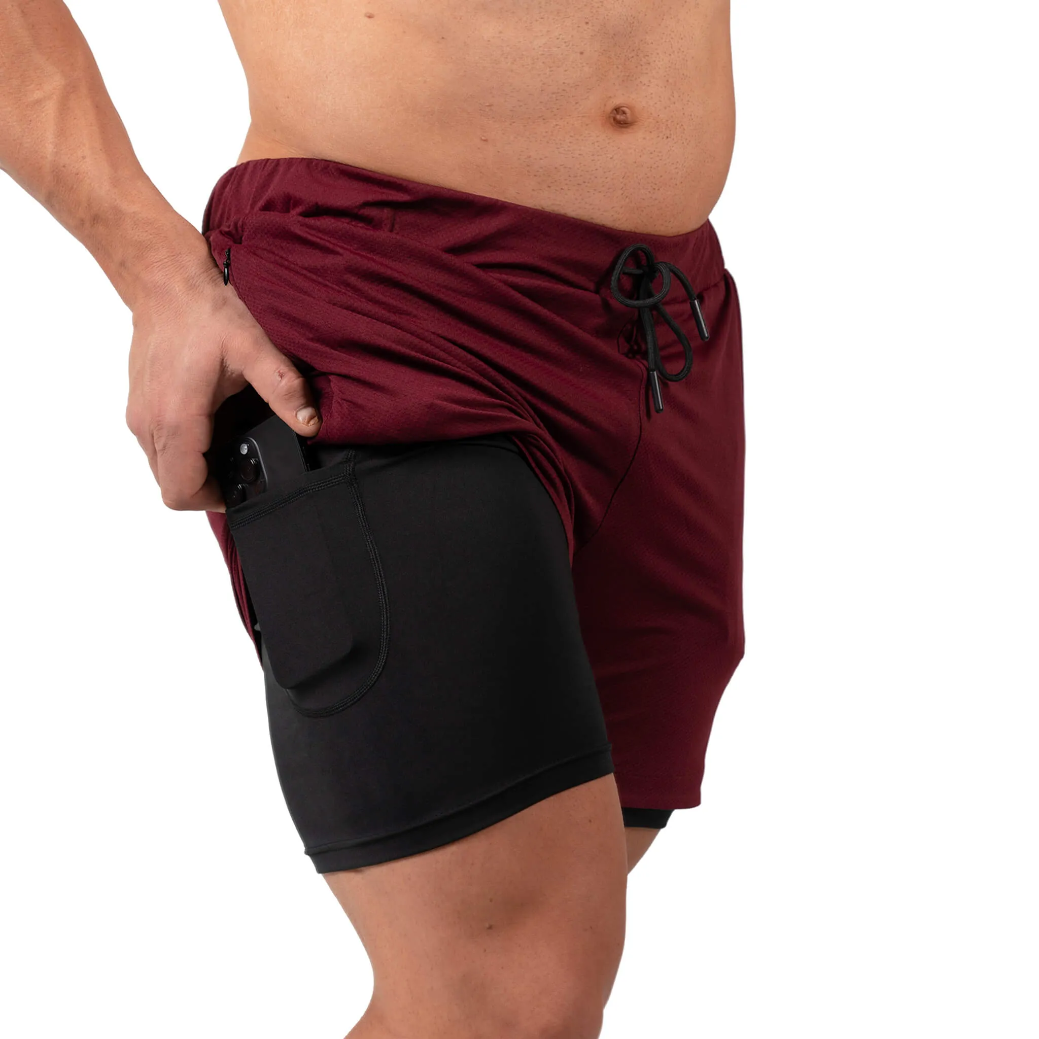 React Training Shorts - Maroon