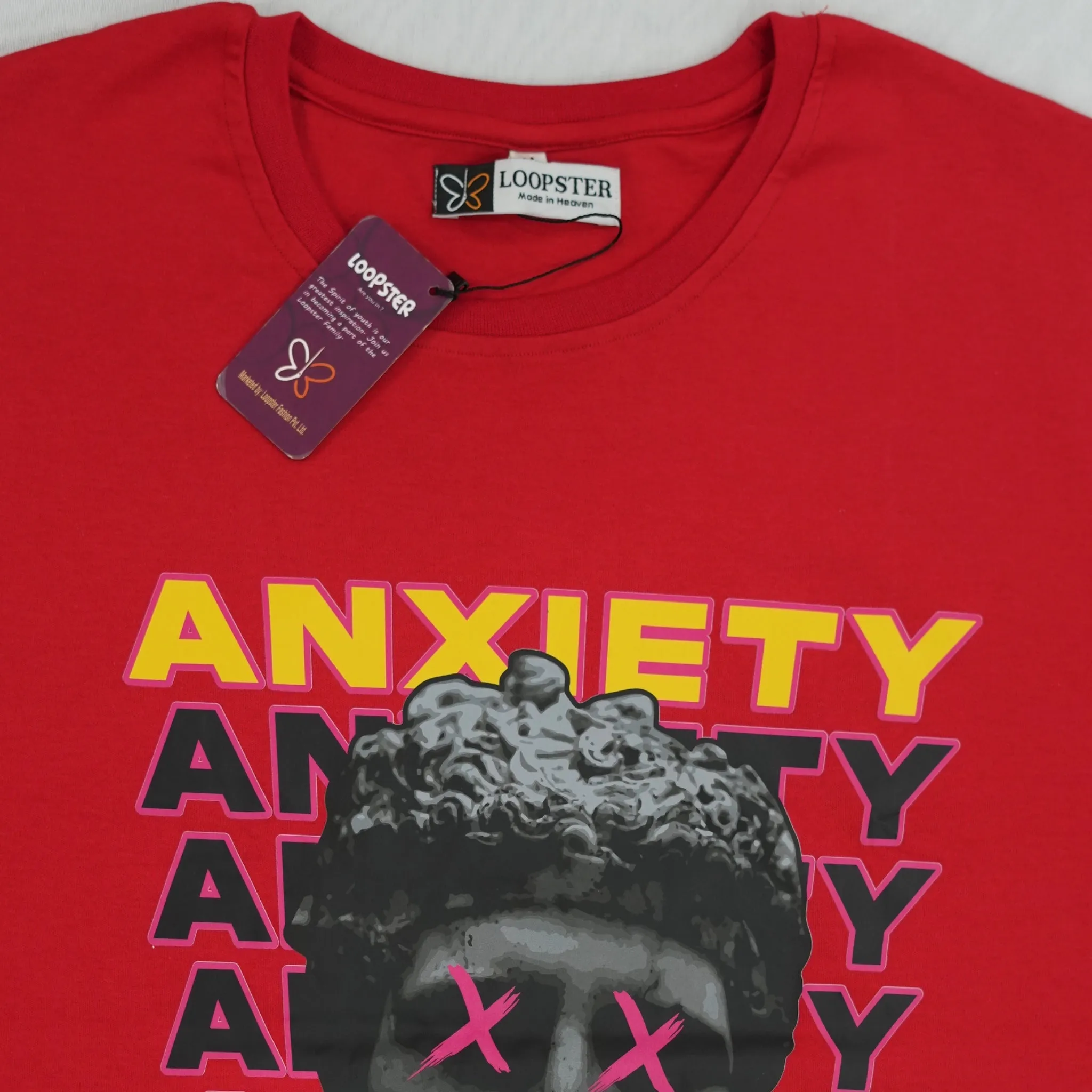 Red Unisex Relaxed Fit Anxiety T-shirt