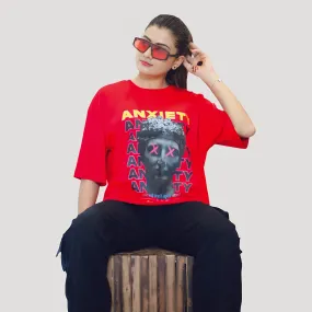 Red Unisex Relaxed Fit Anxiety T-shirt