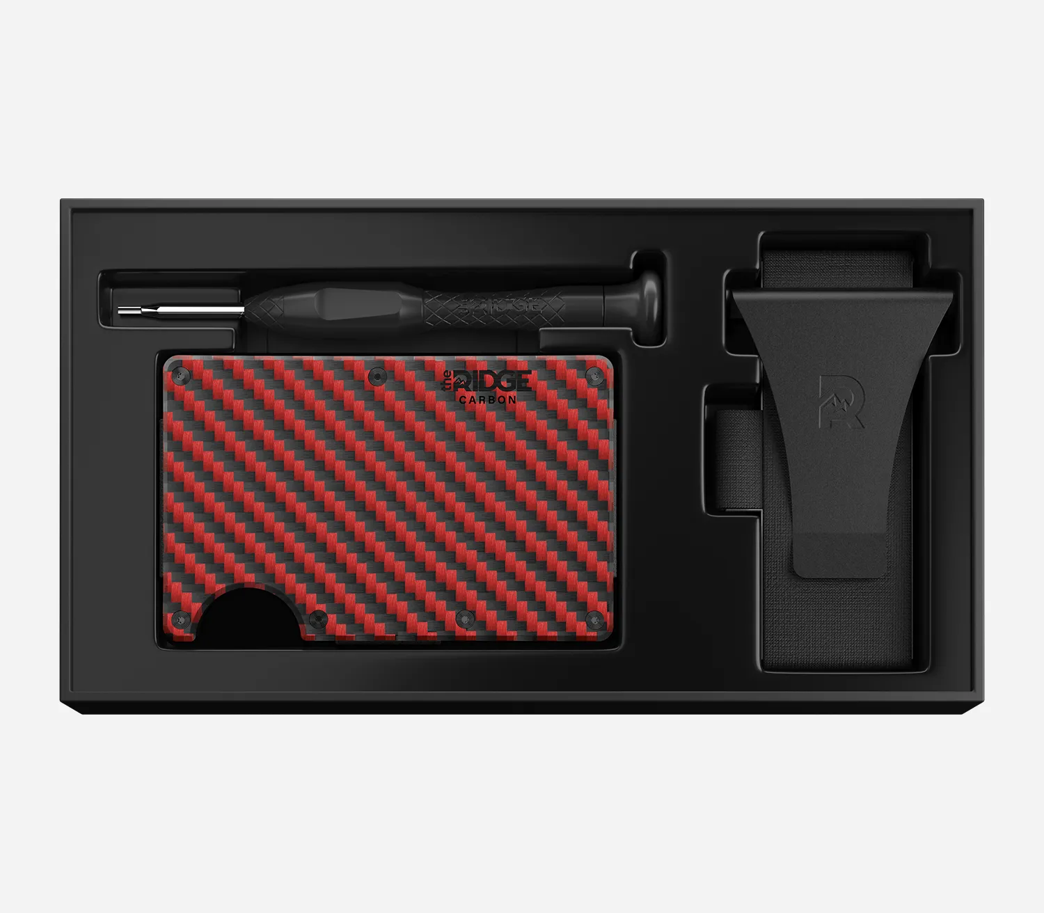 Ridge Wallet - Red Carbon 3k