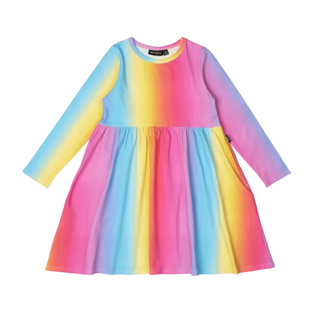 Rock Your Kid Rainbow Long Sleeve Dress