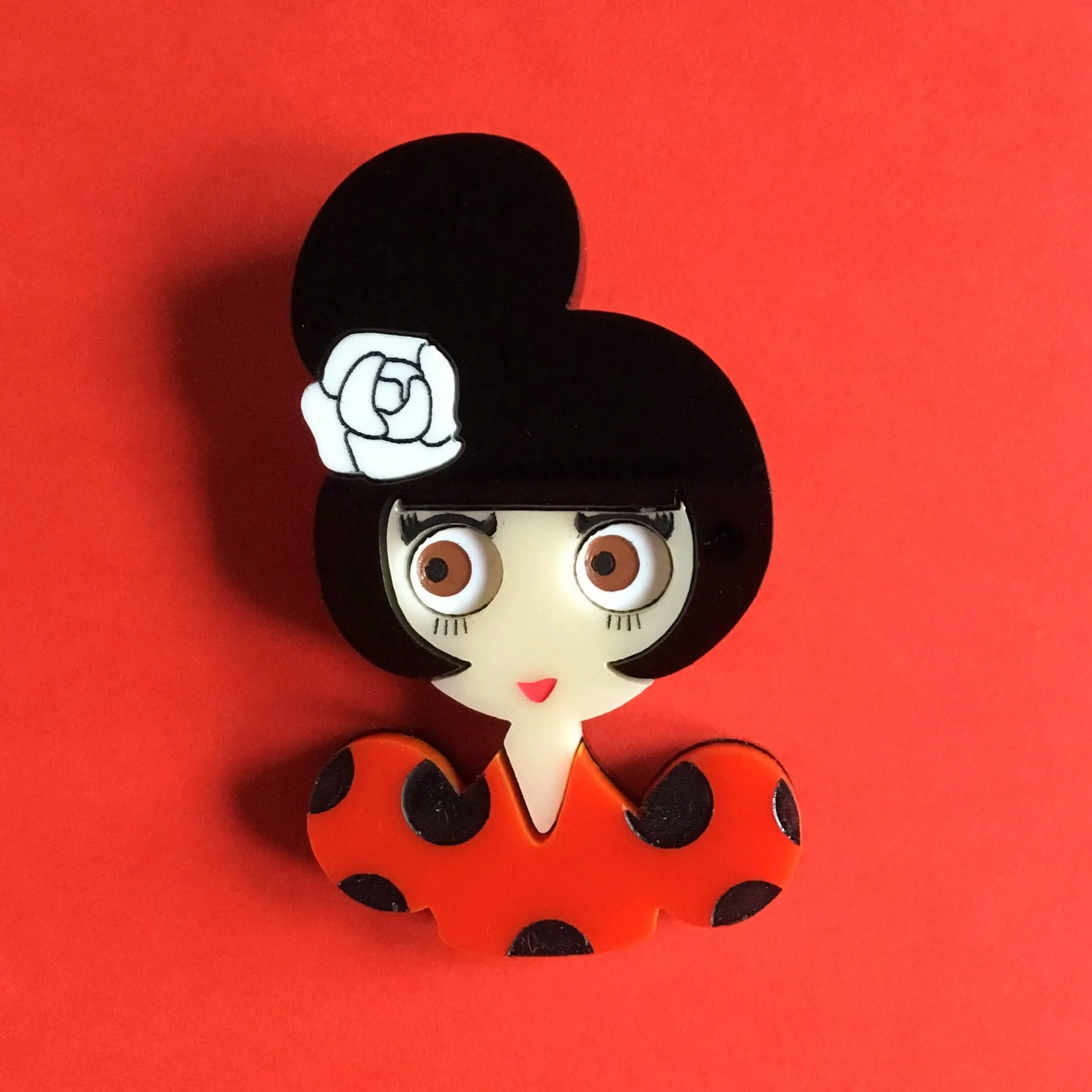 ROSA Flamenco Girl Acrylic Brooch